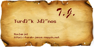 Turák János névjegykártya