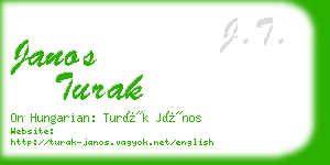 janos turak business card